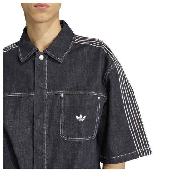 Adidas Ανδρικό πουκάμισο Denim Button Up Short Sleeve Work Shirt